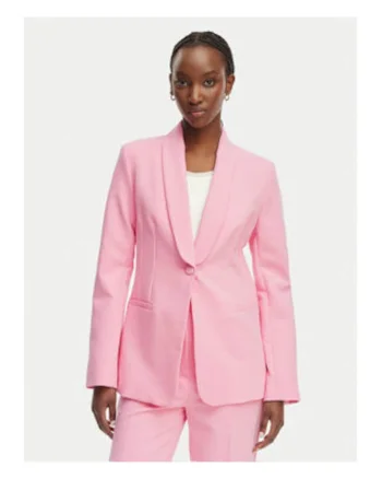 Sacou dama,  roz, casual, poliester-viscoza