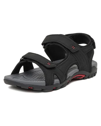 Sandale barbatesti,  negru, textil, sistem inchidere Velcro