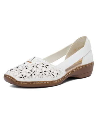 Pantofi dama,  41356-80, piele naturala, alb