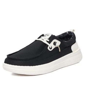 Mocasini dama  negru, material textil, varf rotund, casual