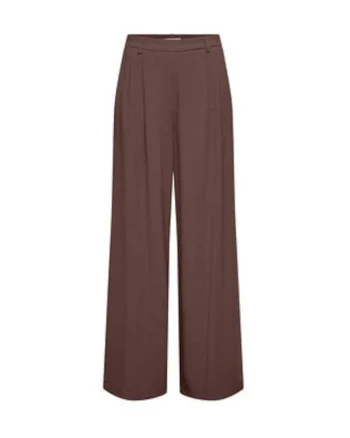 Pantaloni dama,  maro, material viscoza/in