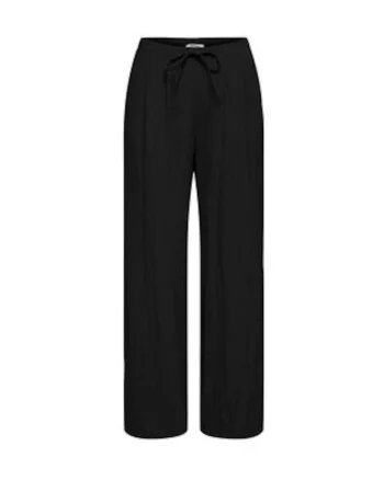 Pantaloni dama,  relaxed fit, negru, viscoza si nailon