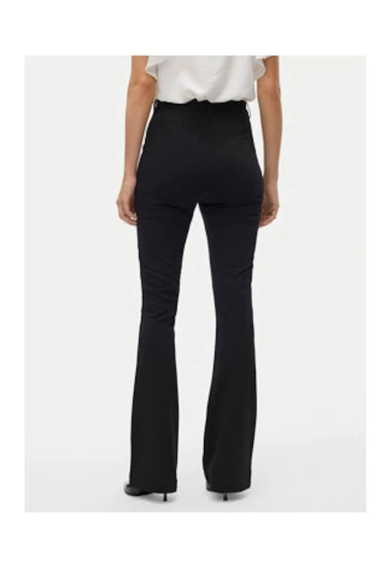 Pantaloni dama,  casual, negru, poliester reciclat