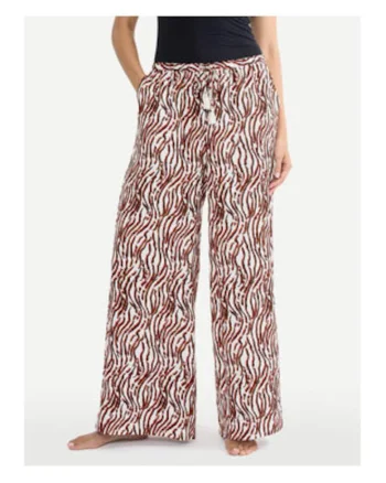 Pantaloni dama,  croiala ampla, multicolor, poliester