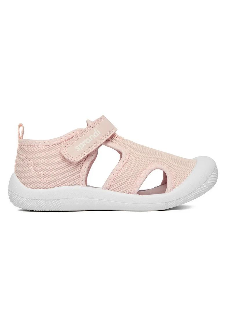 Sandale fete,  roz, textil, sistem inchidere Velcro