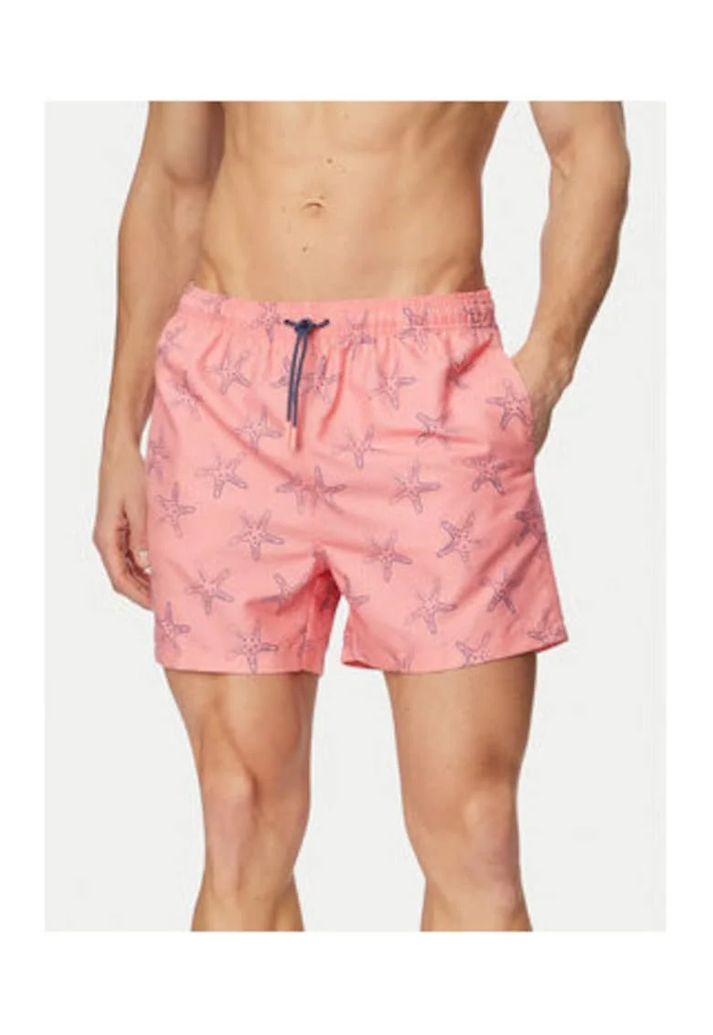 Pantaloni scurti de baie barbati,  roz, uscare rapida, poliester