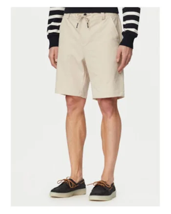Pantaloni scurti barbati,  bej, material textil, casual