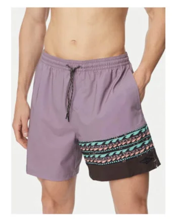 Pantaloni scurti de baie barbati,  multicolor, poliester reciclat/elastan, imprimeu grafic