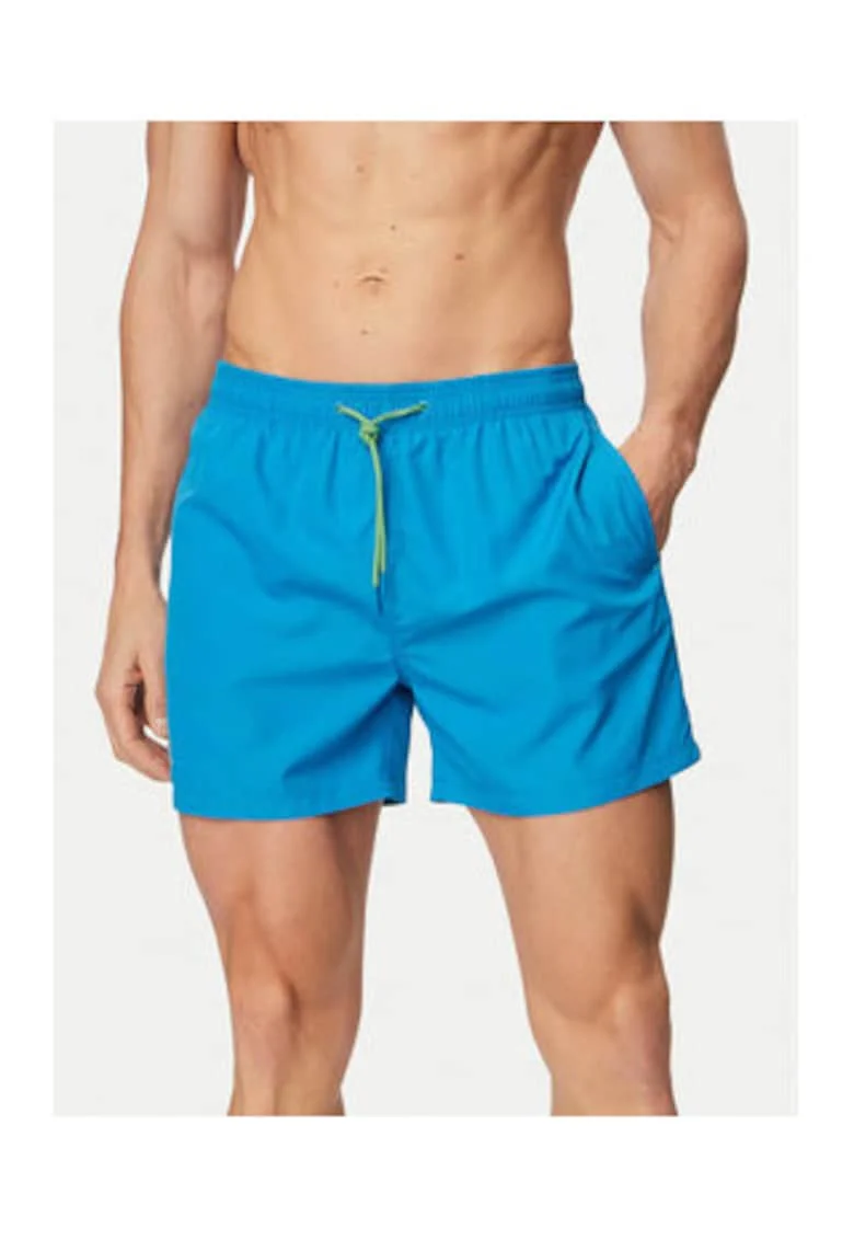 Pantaloni scurti de baie barbati,  albastru, poliester, uscare rapida