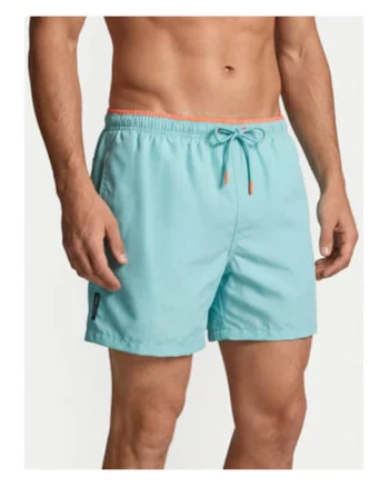 Pantaloni scurti de baie barbati,  albastru, poliester, design simplu
