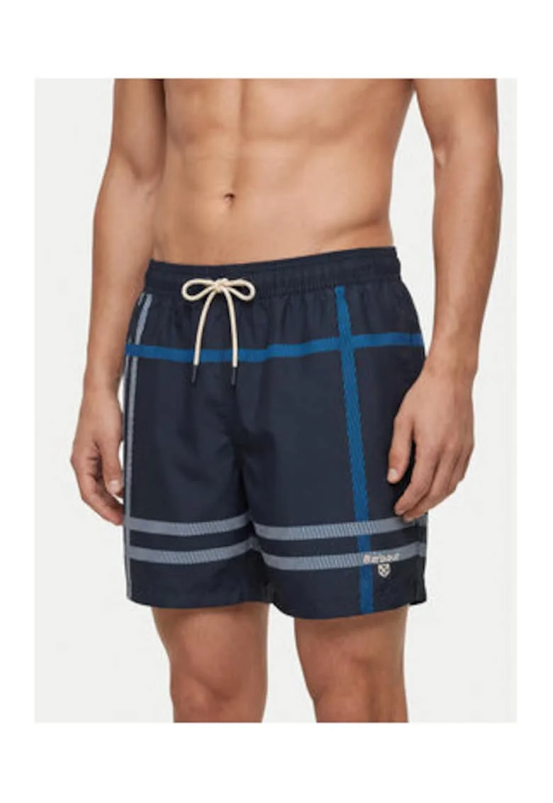 Pantaloni scurti de baie barbati,  poliester, croiala regular, Albastru