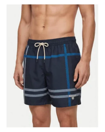 Pantaloni scurti de baie barbati,  poliester, croiala regular, Albastru