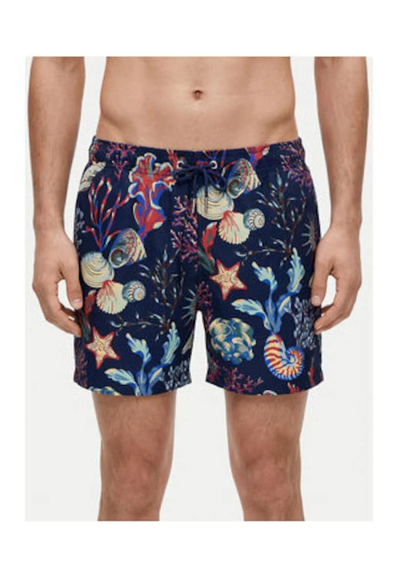 Pantaloni scurti de baie barbati,  multicolor, poliester reciclat