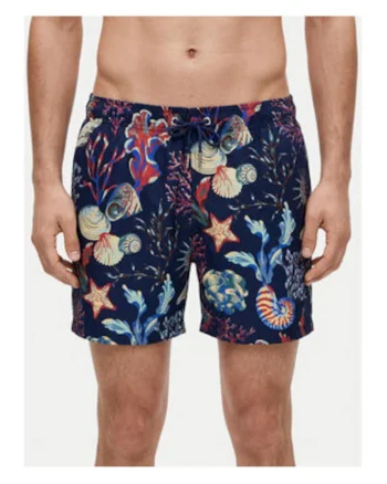 Pantaloni scurti de baie barbati,  multicolor, poliester reciclat