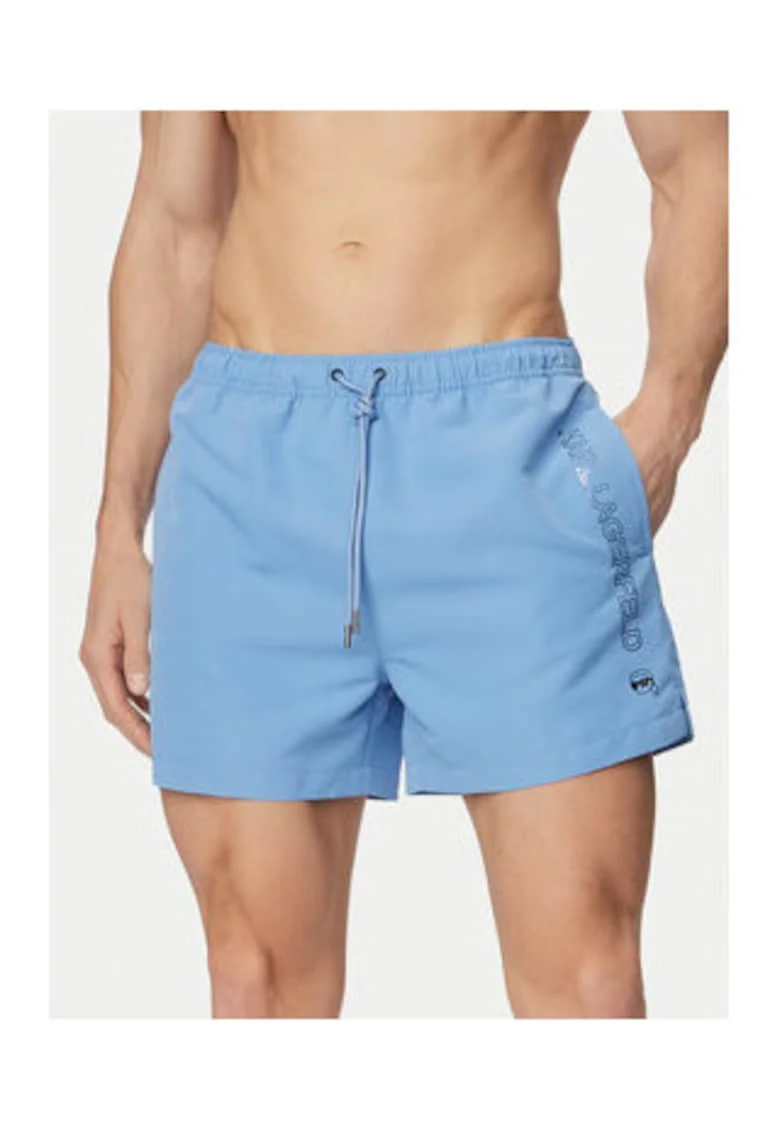Pantaloni scurti de baie barbati,  albastru, poliester, croiala regular fit