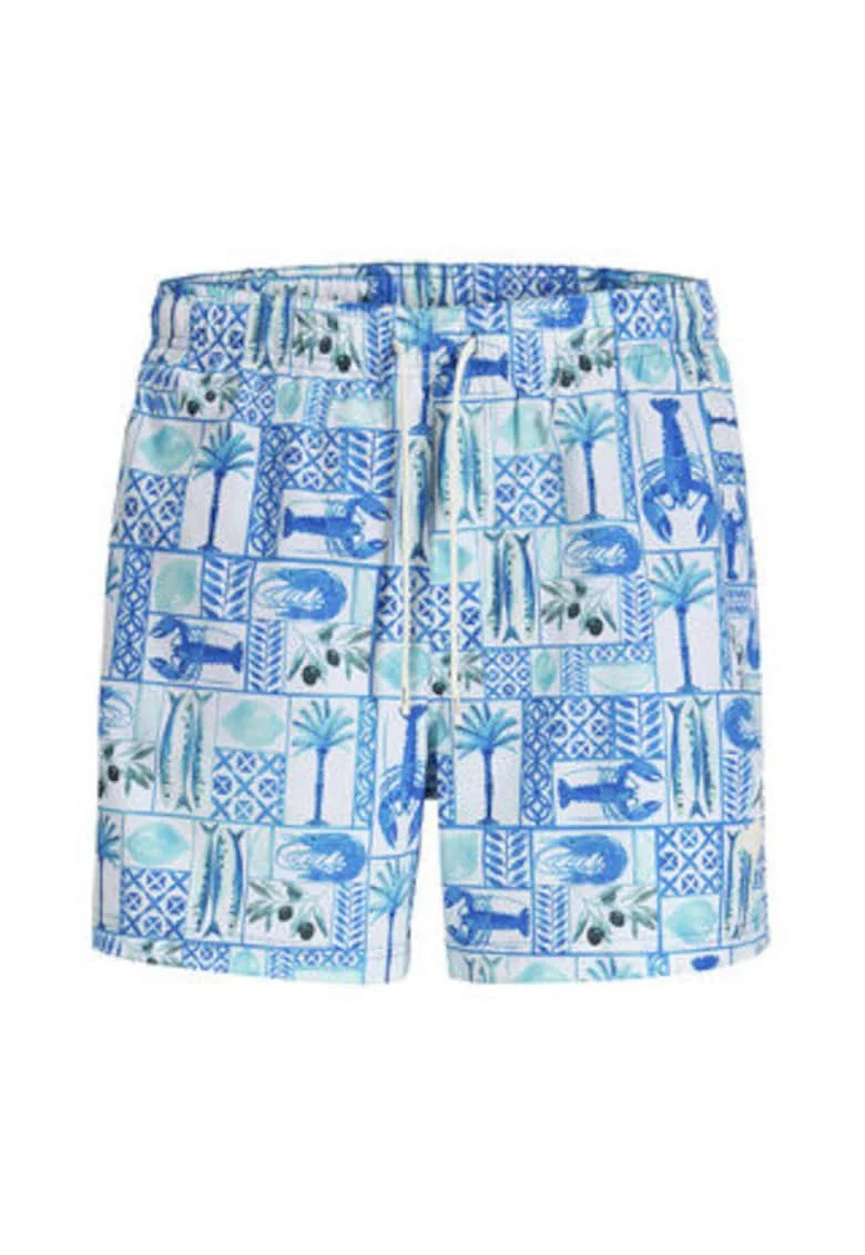 Pantaloni scurti de baie barbati  multicolor, poliester reciclat, croiala regular fit,