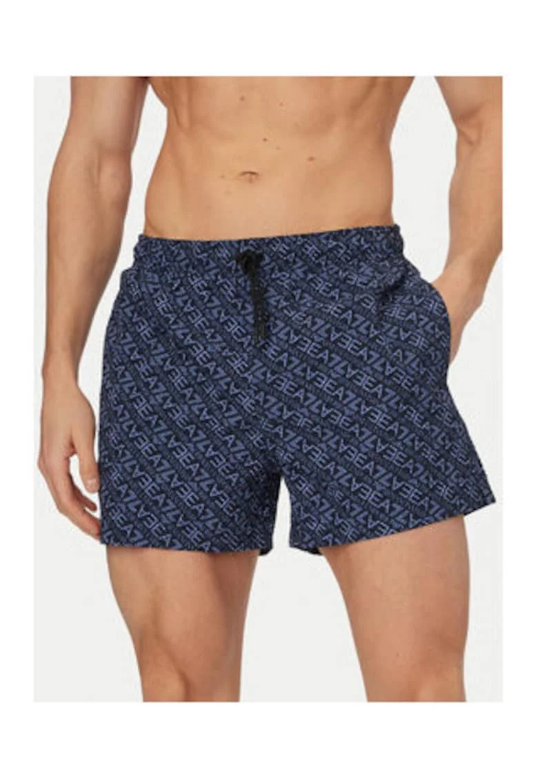 Pantaloni scurti de baie barbati,  Emporio Armani, uscare rapida, poliester, Bleumarin