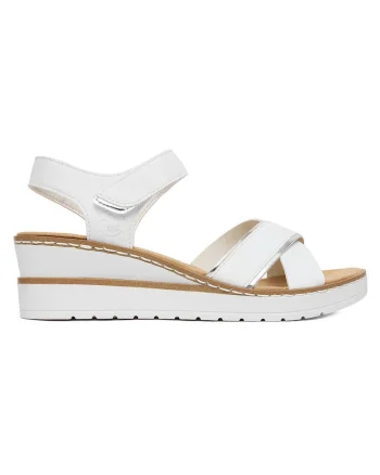 Sandale  dama, piele ecologica, alb, Alb