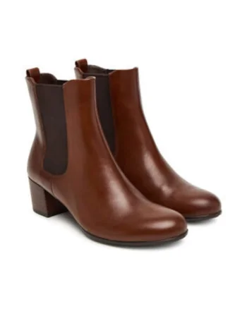 Botine dama,  305537713, piele naturala, maro