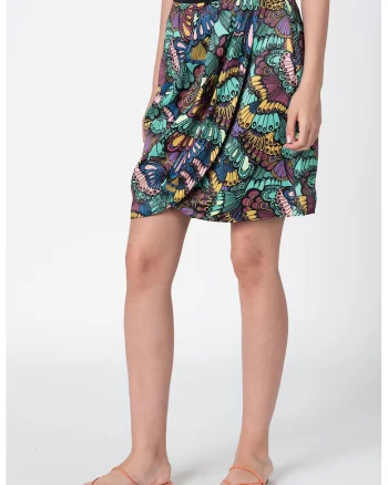 Fusta lalea cu talie elastica, Multicolor