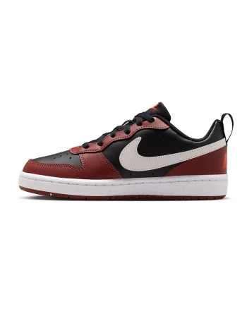 Pantofi sport din piele ecologica Court Borough, Alb/Visiniu/Negru