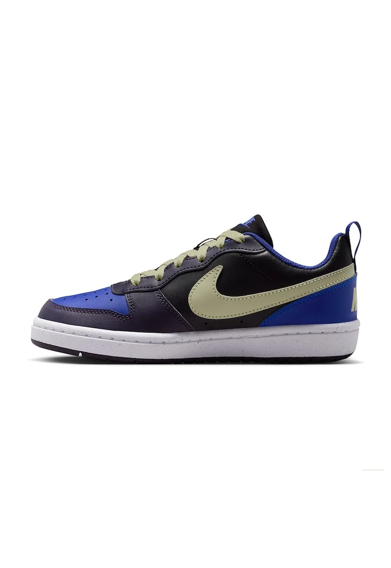 Pantofi sport din piele ecologica Court Borough, Negru/Albastru/Crem