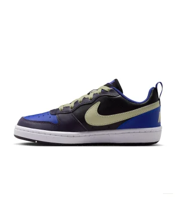 Pantofi sport din piele ecologica Court Borough, Negru/Albastru/Crem
