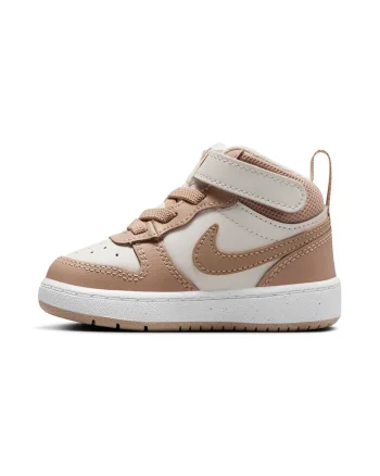 Pantofi sport cu garnituri din piele Court Borough, Maro deschis/Alb murdar