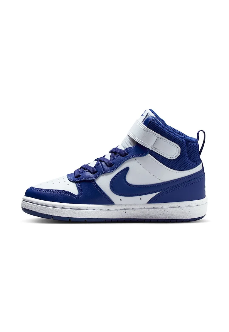 Pantofi sport mid-high cu insertii din piele Court Borough 2, Albastru royal/Alb optic