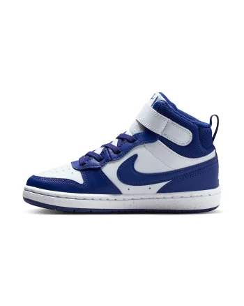 Pantofi sport mid-high cu insertii din piele Court Borough 2, Albastru royal/Alb optic