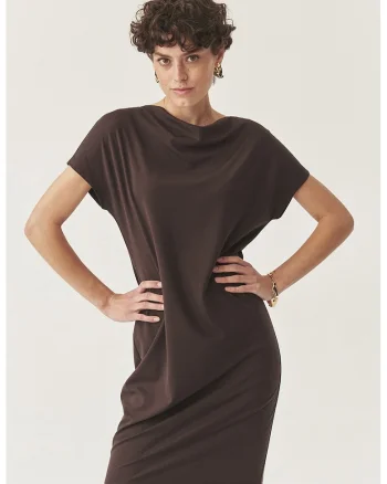 Rochie uni cu decupaj, Maro inchis