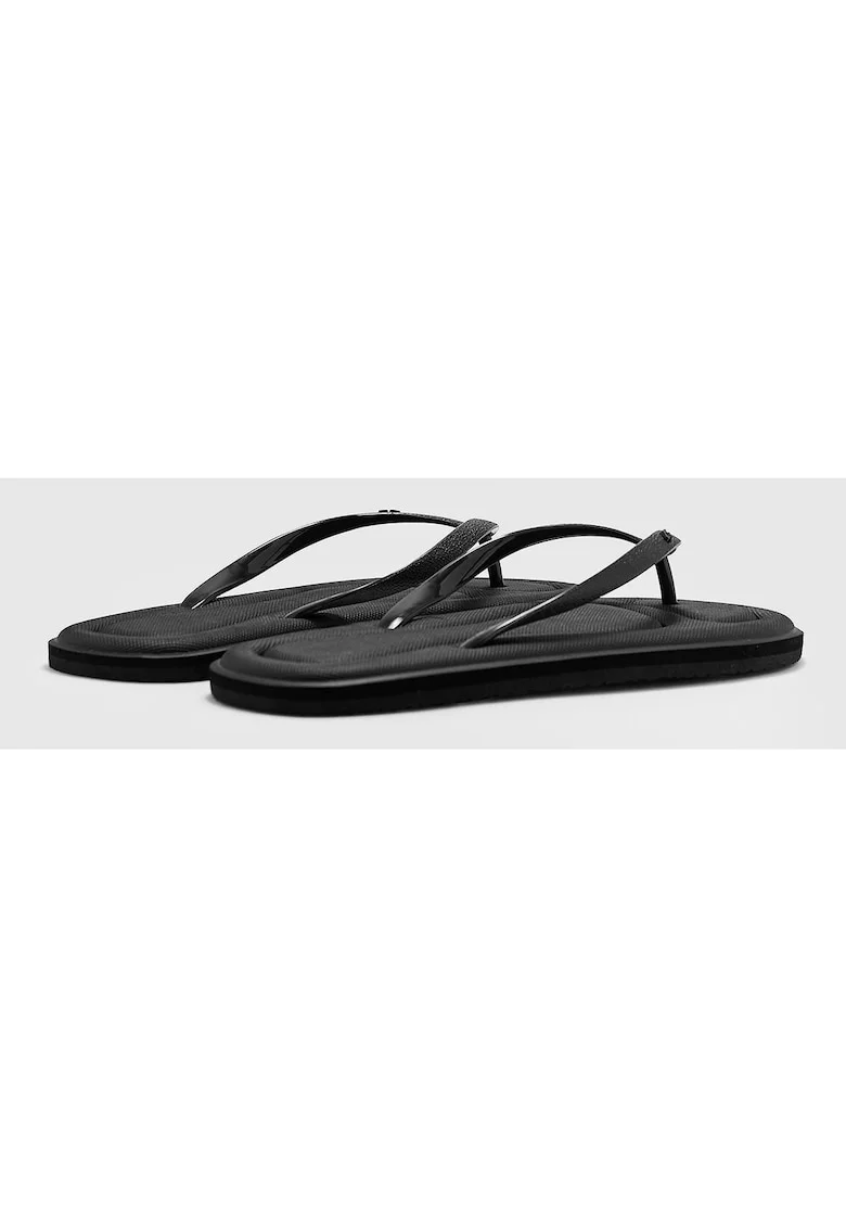 Slapi Japonezi Sportstyle Femei  Negru Intens, Marime 36, Talpa Moale si Amortizare, Material Cauciuc, Casual Confort 2023