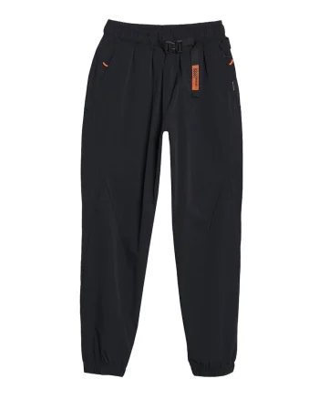 Pantaloni dama  casual, negri, material sintetic, talie elastica