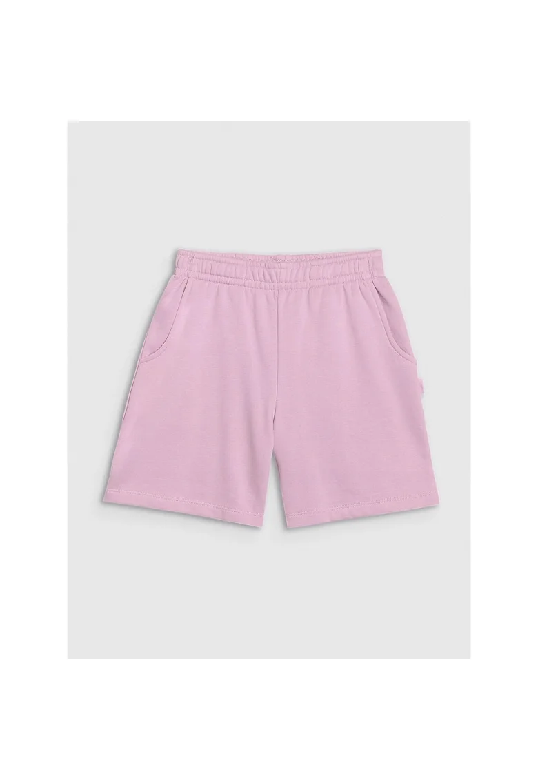 Pantaloni scurti copii,  bumbac, violet, croiala normala, fara captuseala