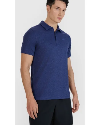 Tricou polo barbat  croiala normala, elastic, albastru marin, material sintetic