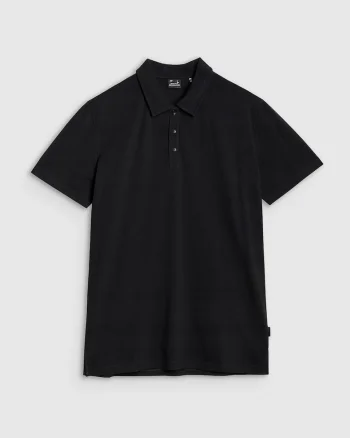 Tricou polo barbati  croiala obisnuita, bumbac 100%, negru
