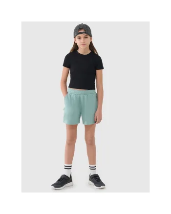 Pantaloni scurti copii,  supradimensionati, fara captuseala, turcoaz, bumbac