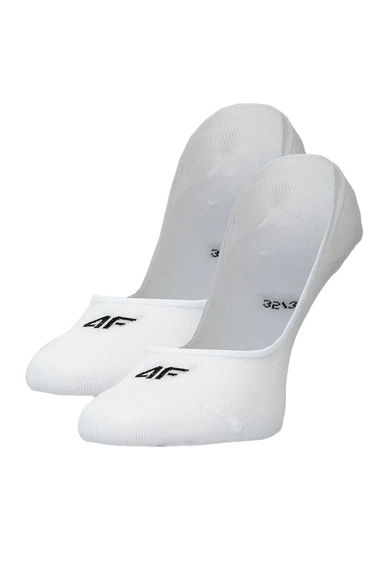 Sosete Fara Cusaturi  Femei, Set 2 Perechi, Bumbac, No-Show, Alb, Sportstyle