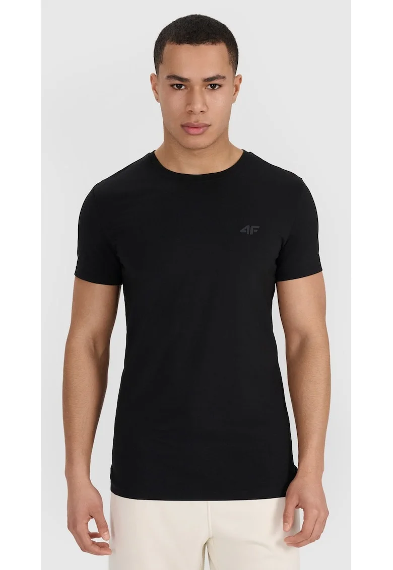 Tricou barbati  set de 2, slim fit, negru, 95% bumbac
