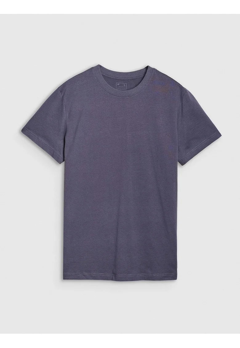 Tricou barbati  normal, bumbac 100%, gri, imprimeu spate