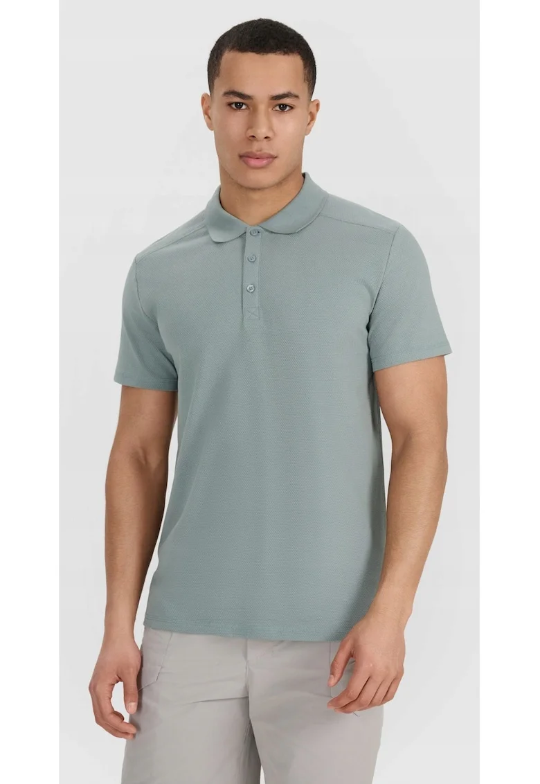 Tricou polo barbat  kaki, bumbac, croiala regulata, gri