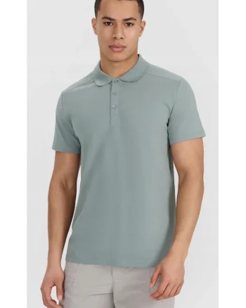 Tricou polo barbat  kaki, bumbac, croiala regulata, gri