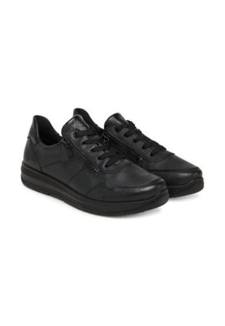 Tenisi de dama,  305490698, piele naturala, negru