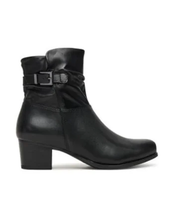 Botine dama cu toc,  piele naturala, negru