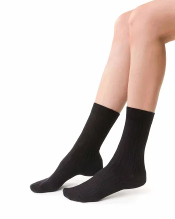 Sosete din lana merino fara compresie negru 35/37
