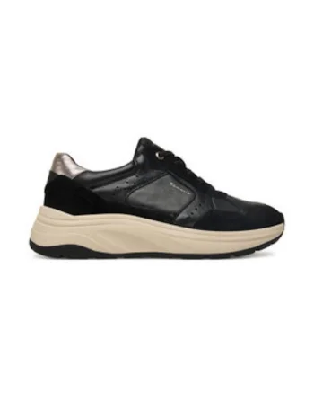 Tenisi de dama,  305247452, piele naturala, negru