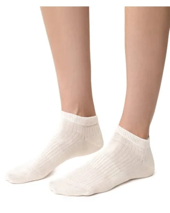 Sosete scurte bumbac 100% in culoare naturala  S197, Ecru