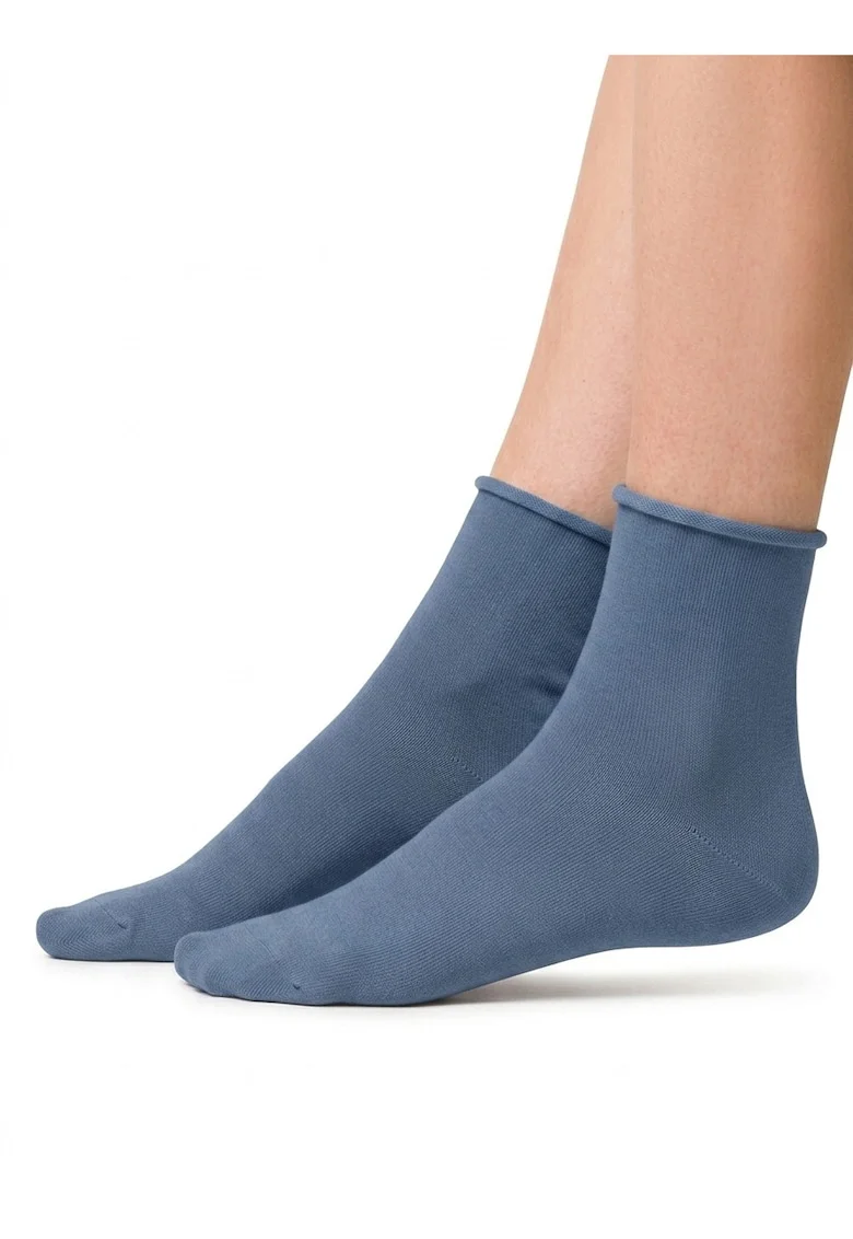 Sosete bumbac subtiri cu margine intoarsa  S115, Jeans