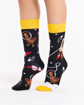 Sosete cu model  Hen Astronaut, Negru