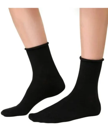 Sosete cu casmir si margine intoarsa  S083, Negru